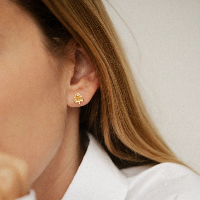 Bobby Rose Jewelry Oorbel Roos Goud (per stuk)